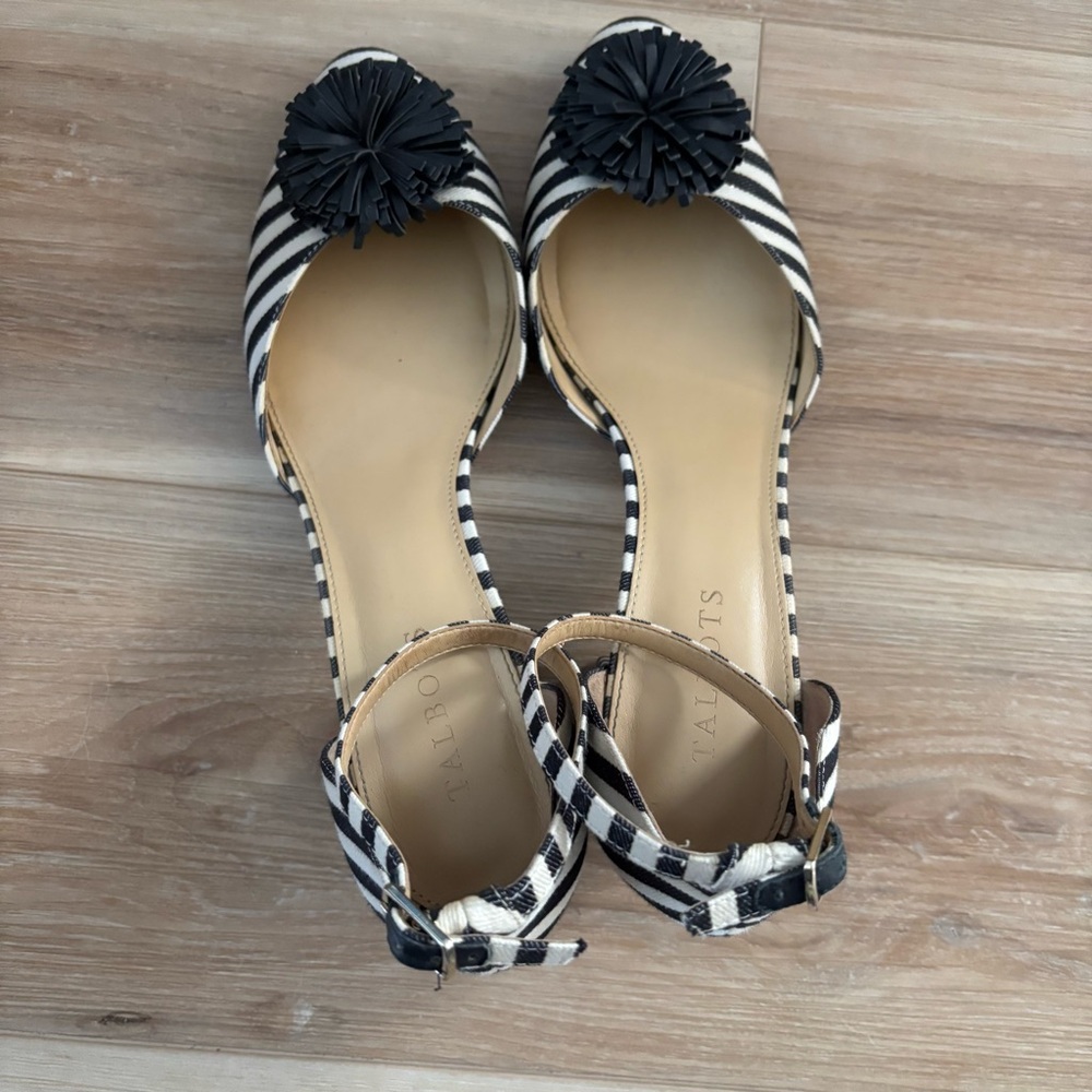 Talbots Isa Striped Pompom Pumps Guc size 10 - Picture 6 of 8